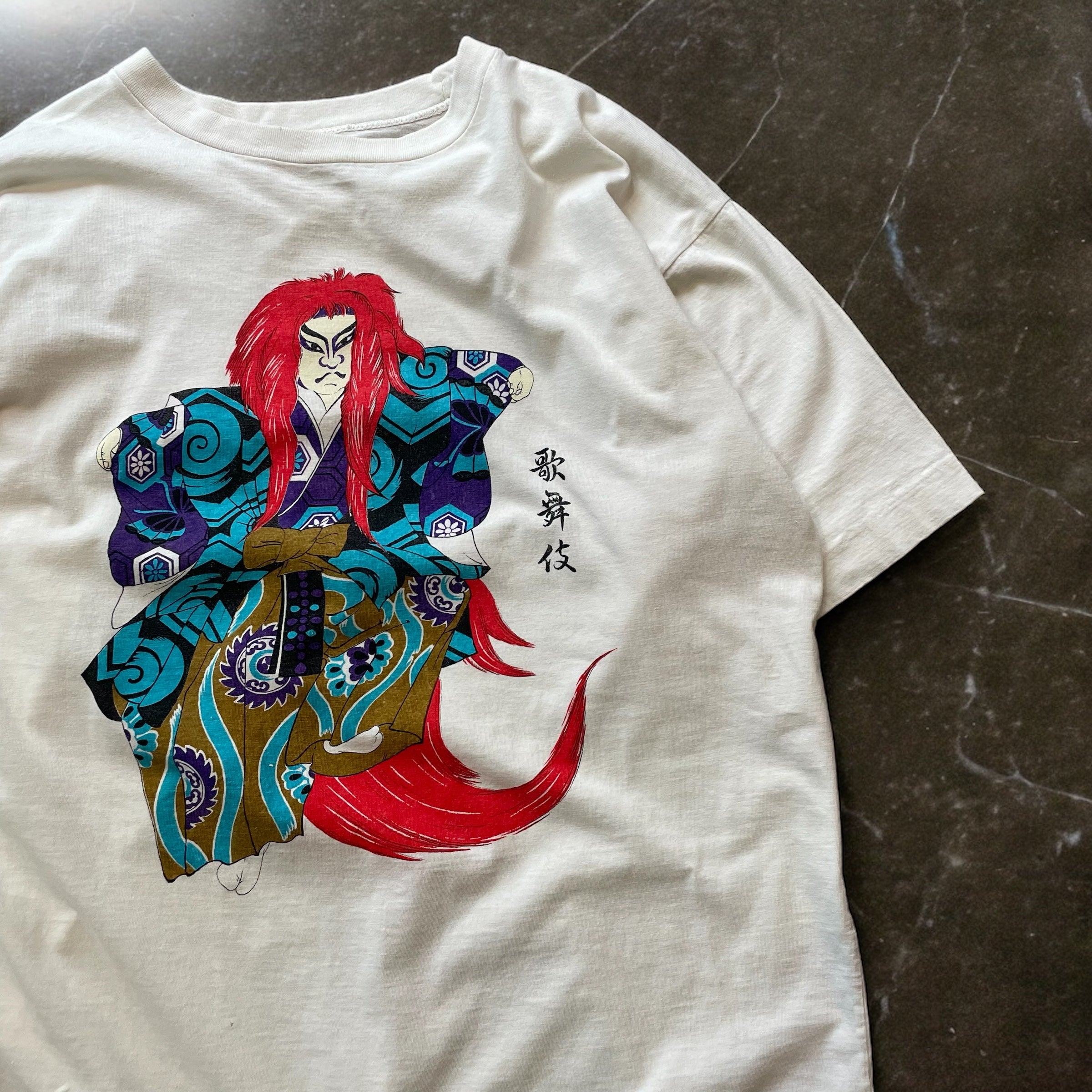 90s ビンテージ usa製 侍 歌舞伎 和柄 タンクトップ Tシャツ 古着 776C3FF4-205E-4DF1-A507-