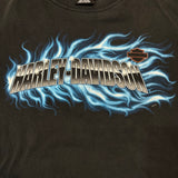 【古着Tシャツ】企業 00s  Harley-Davidson "Blue Flame Pattern Logo Design"