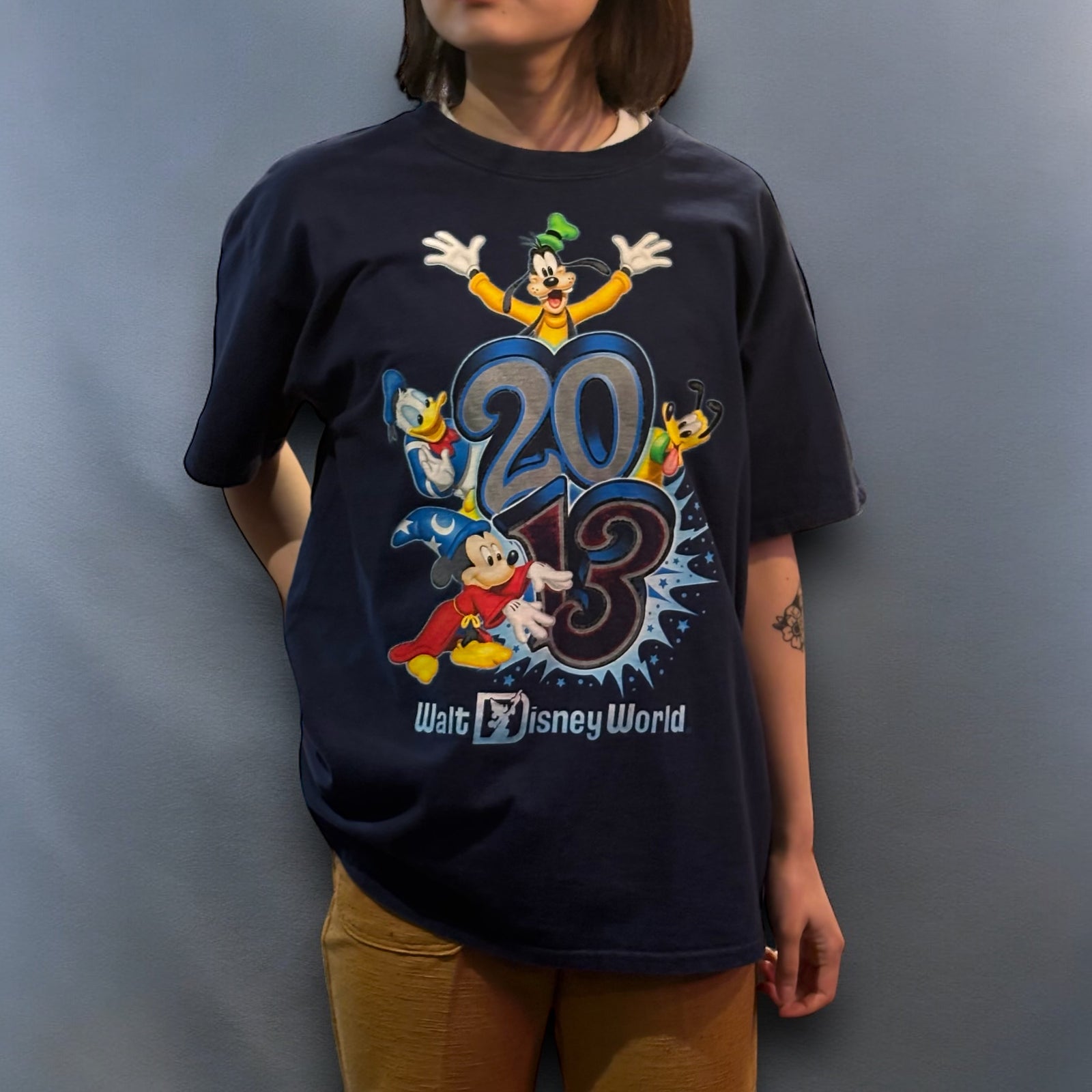 ディズニー50周年 Tシャツ Lサイズ 古着 ヴィンテージ USA Disney 古着 90s USA製 Disney 25周年 アニバーサリー アラジン ファンタジア