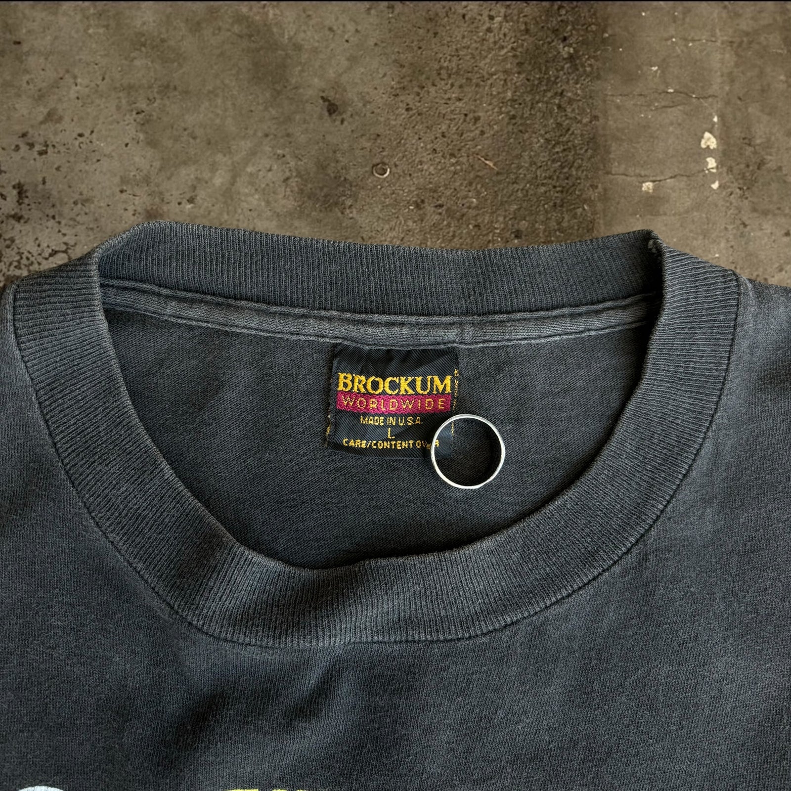 94/95 STONES グレー Tシャツ Lサイズ 古着Tシャツ】音楽 The Rolling Stones 94/95 Voodoo Lounge World