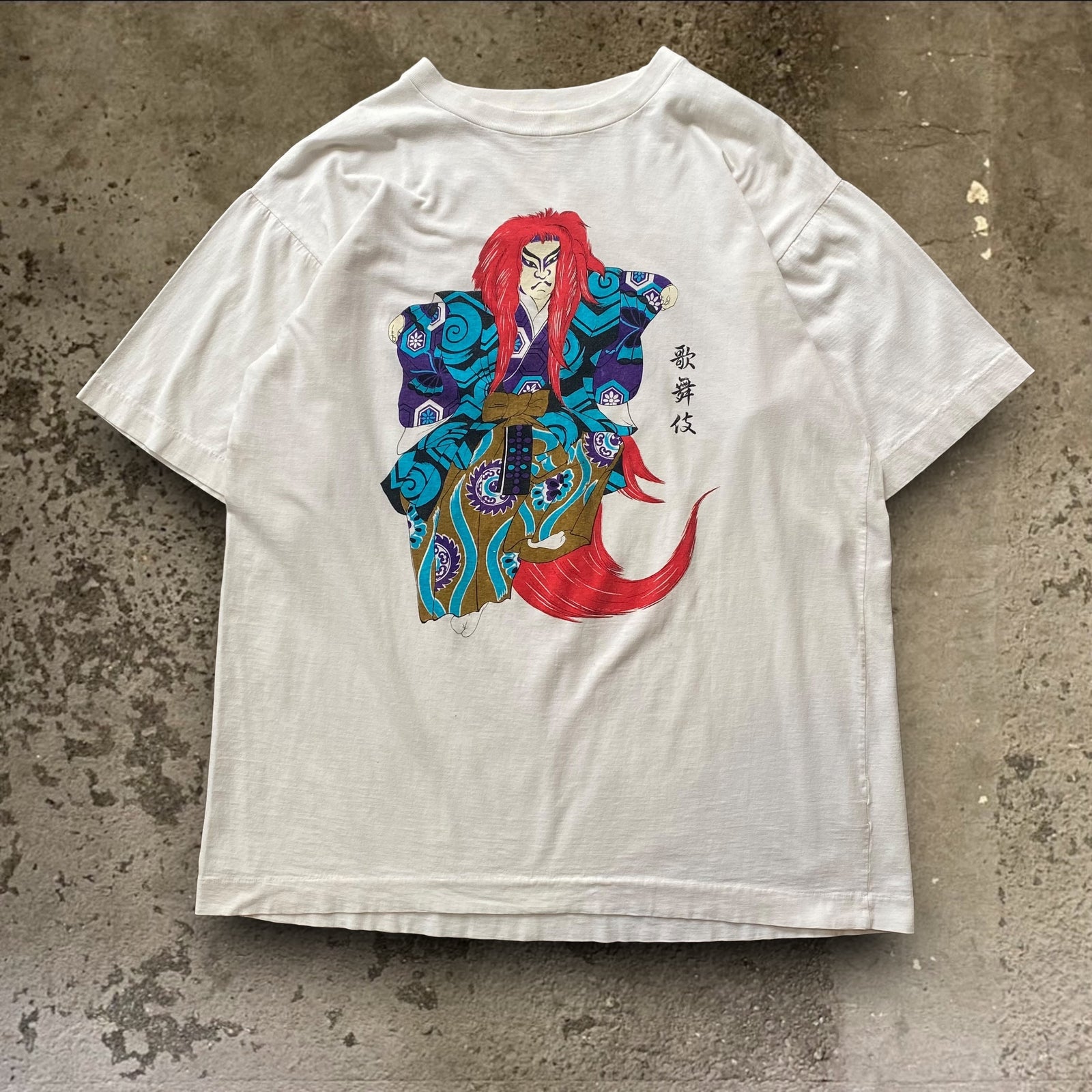 90s ビンテージ usa製 侍 歌舞伎 和柄 タンクトップ Tシャツ 古着 0D445008-51DC-4A28-97D9-
