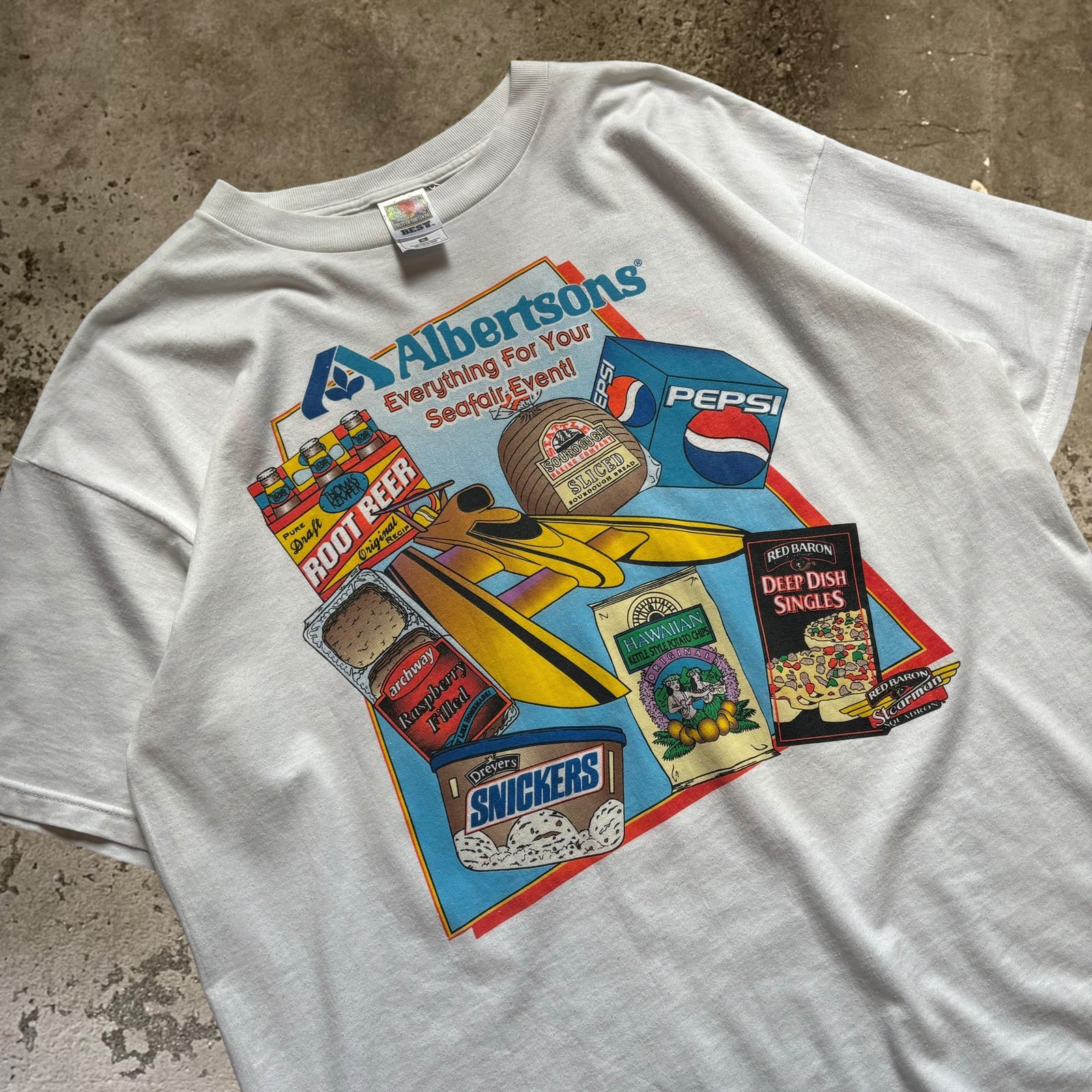 古着 90~00s【fruit of the room】Albertsons企業Tシャツ