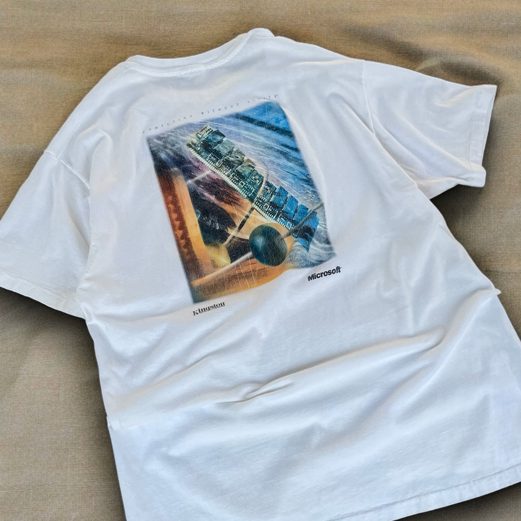 古着Tシャツ】企業 90's Microsoft×Kingston