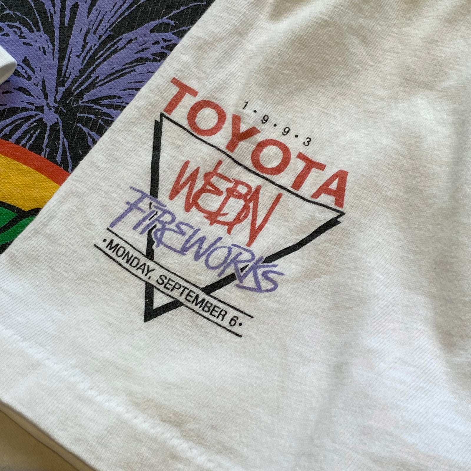 古着Tシャツ】企業 ONEITA 1993 TOYOTA WEBN FIREWORKS 