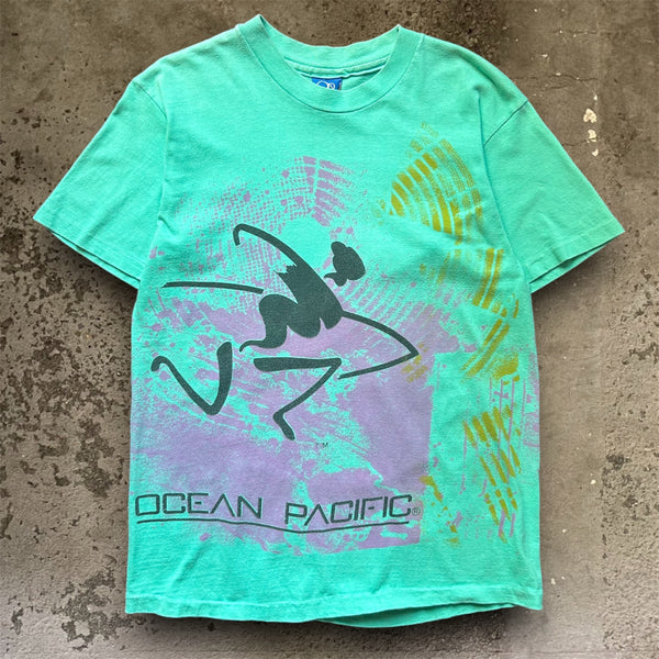 古着 80s【Ocean Pasific】フルプリントTシャツ