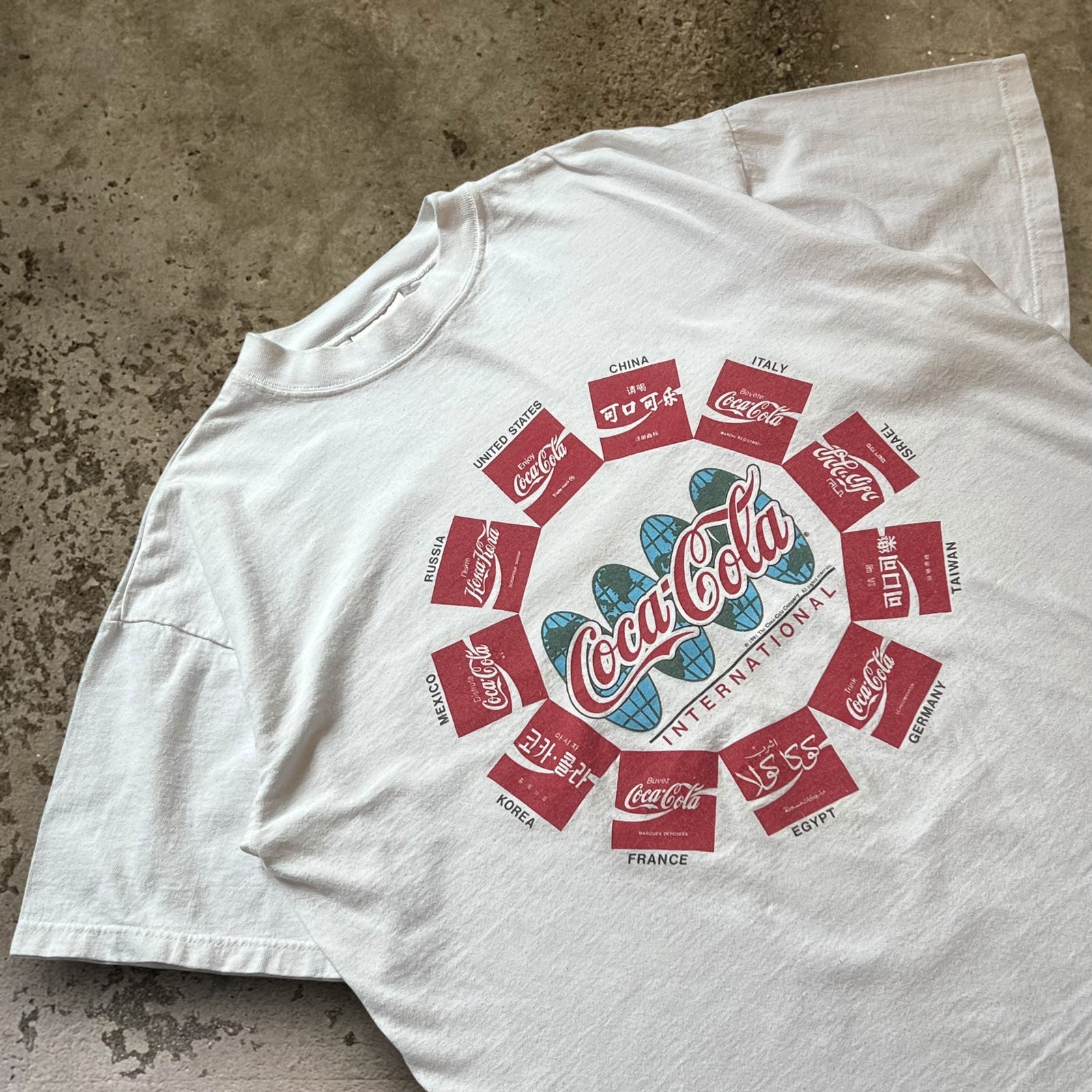 ビンテージ希少ユーロ製90s Coca-Cola Tシャツ 希少】Coca-Cola コカ・コーラ90s Vintage Tシャツ USA製 - メルカリ