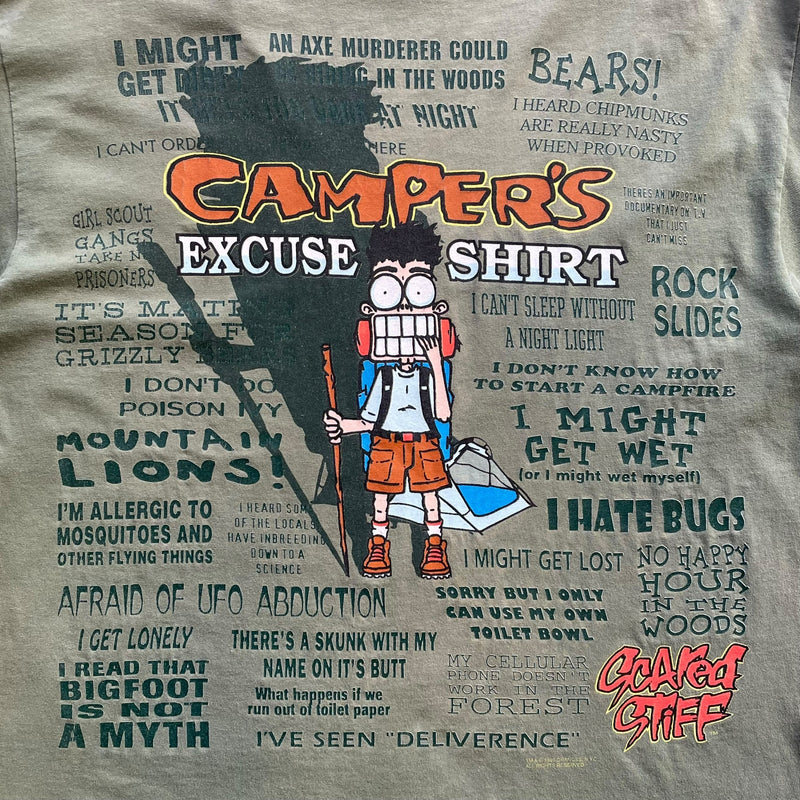 【古着Tシャツ】グッドレギュラー 90's CAMPER'S EXCUSE SHIRT バックプリントTシャツ