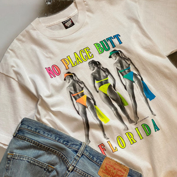 【古着Tシャツ】グッドレギュラー 90s AIR WAVES "NO PLACE BUTT FLORIDA"