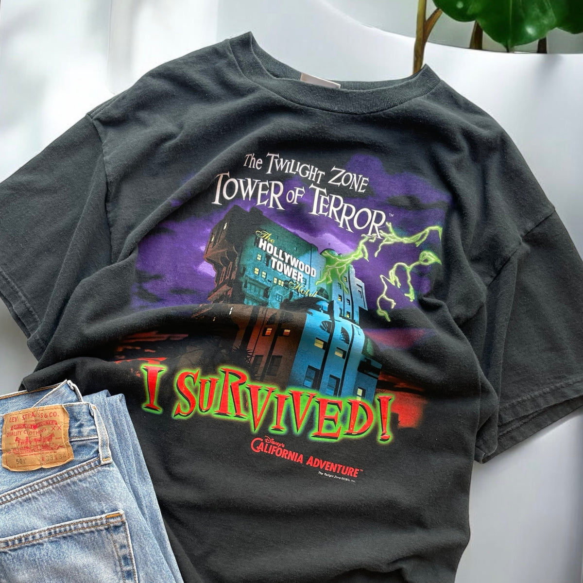 ディズニーヴィンテージtシャツ 90年代 Disney ディズニー タワーオブテラー アトラクション