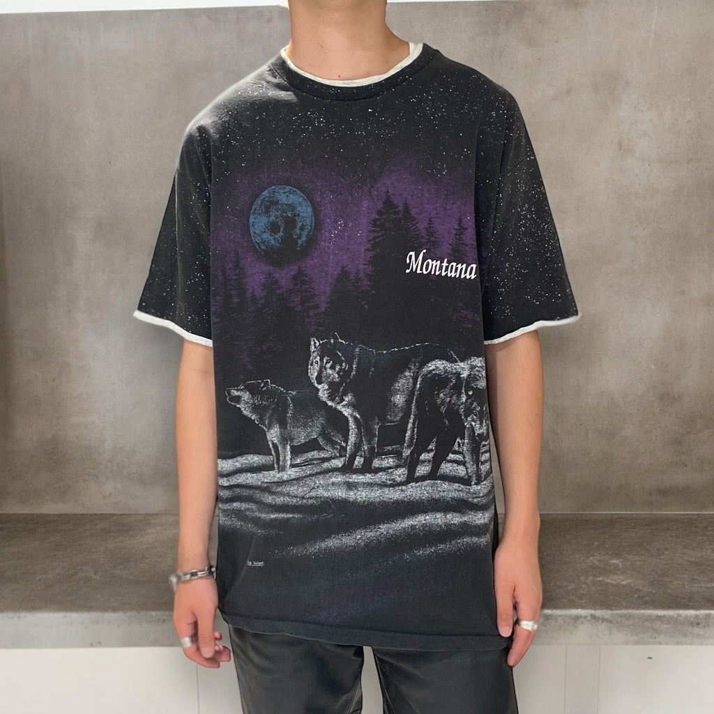 激レア③⚫ WOLFSBANE★ウルフズベイン■90年代ツアーTシャツ 古着Tシャツ】アート 90's Montana