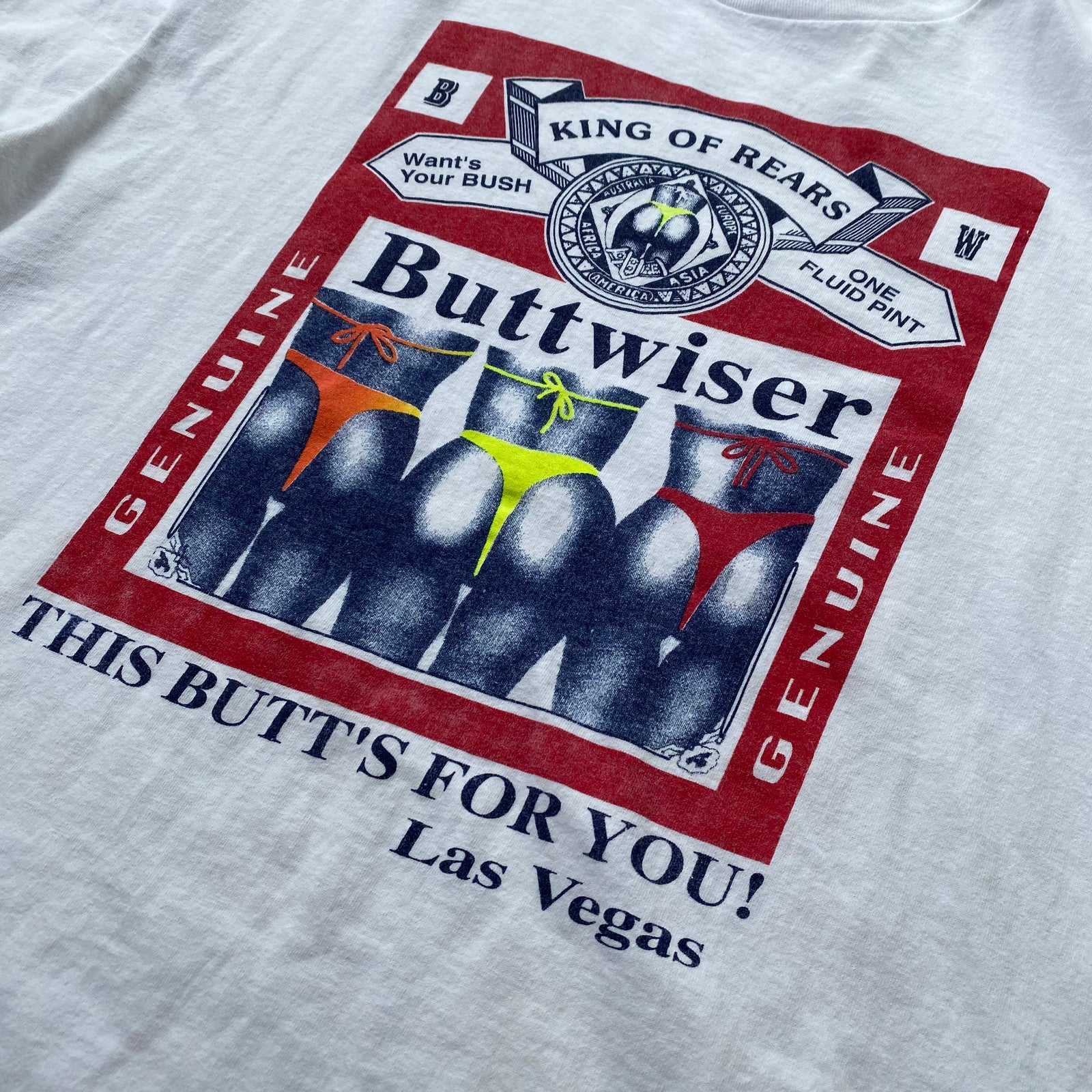 80s 90s Tシャツ　Budweiser パロディ　ボロ　山田蓮 00s バドワイザー Budweiser パロディー リンガーTシャツ 山田蓮