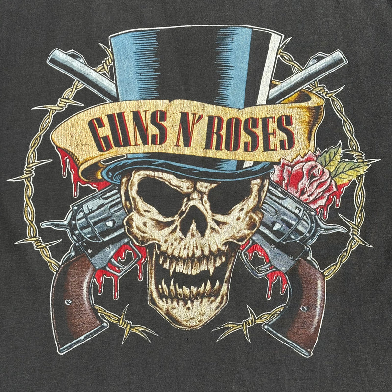 【古着Tシャツ】 音楽 Guns N 'Roses "Top Hat Skull & Logo Design"