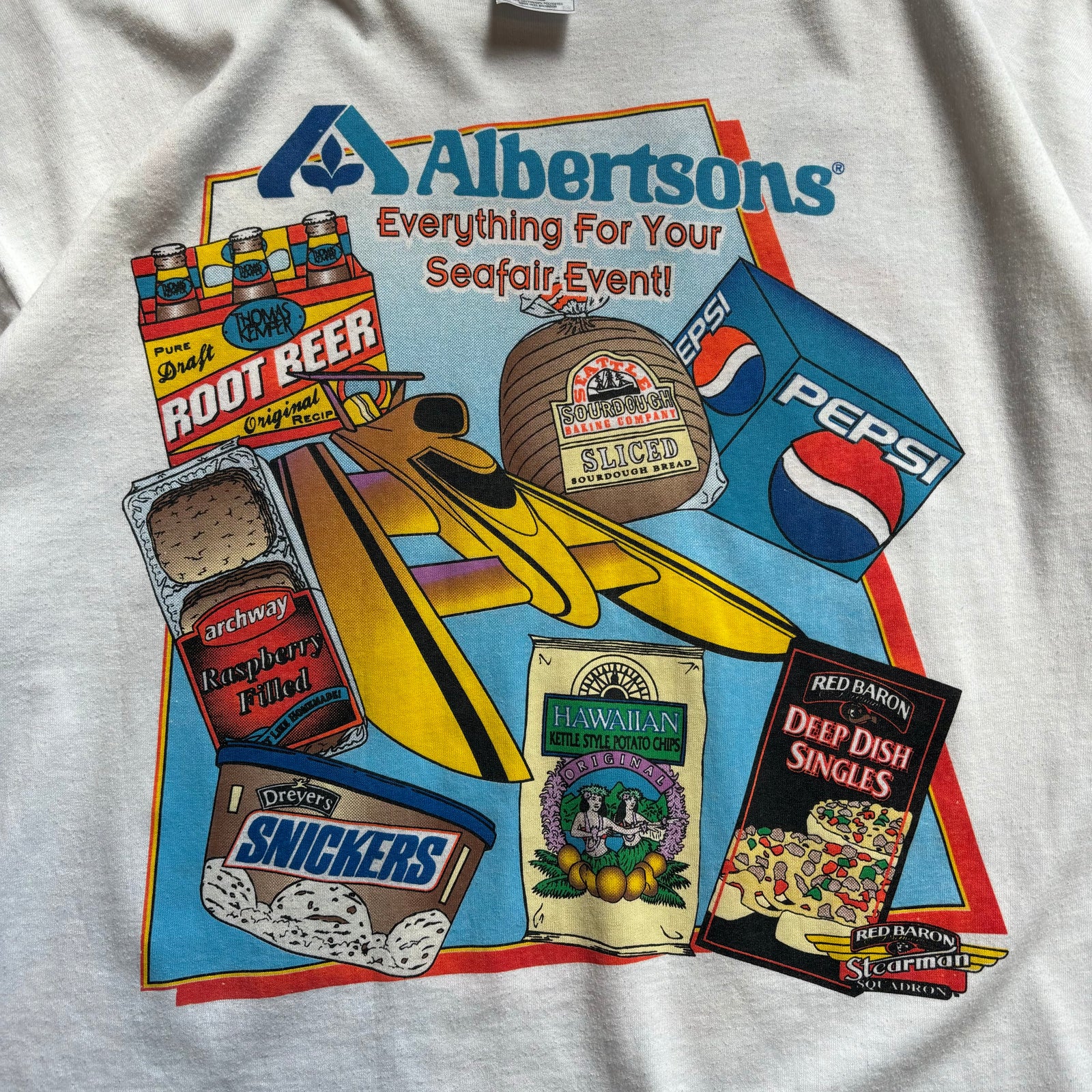 古着 90~00s【fruit of the room】Albertsons企業Tシャツ