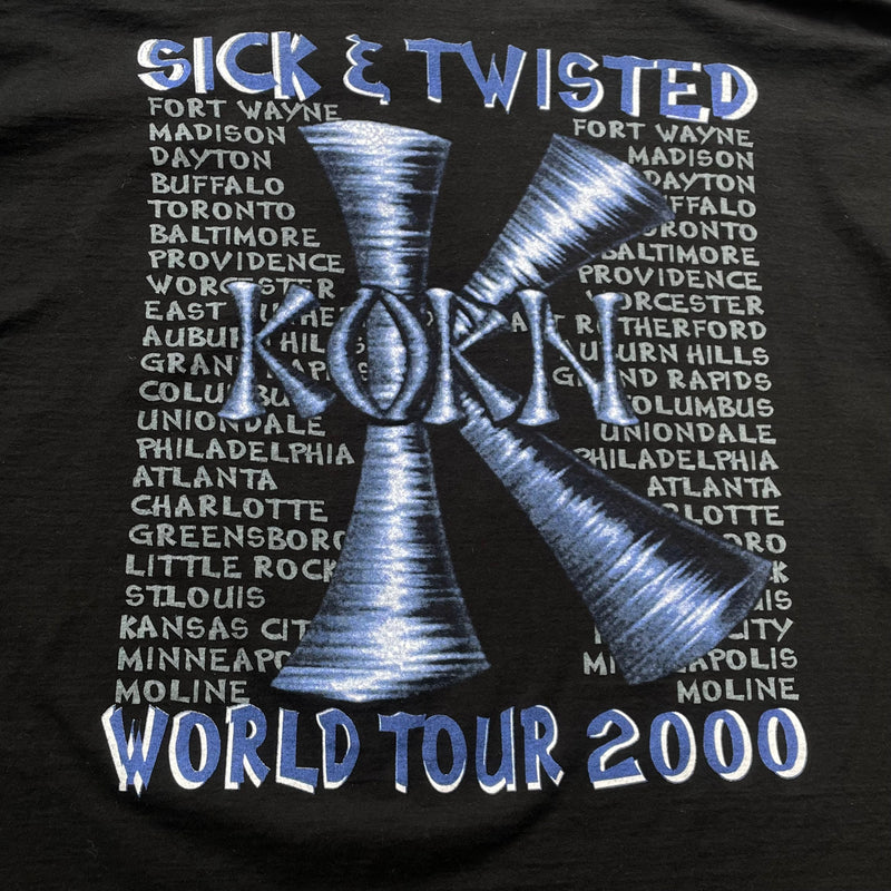 【古着Tシャツ】 音楽 Korn SICK & TWISTED WORLD TOUR 2000 "Bootleg”