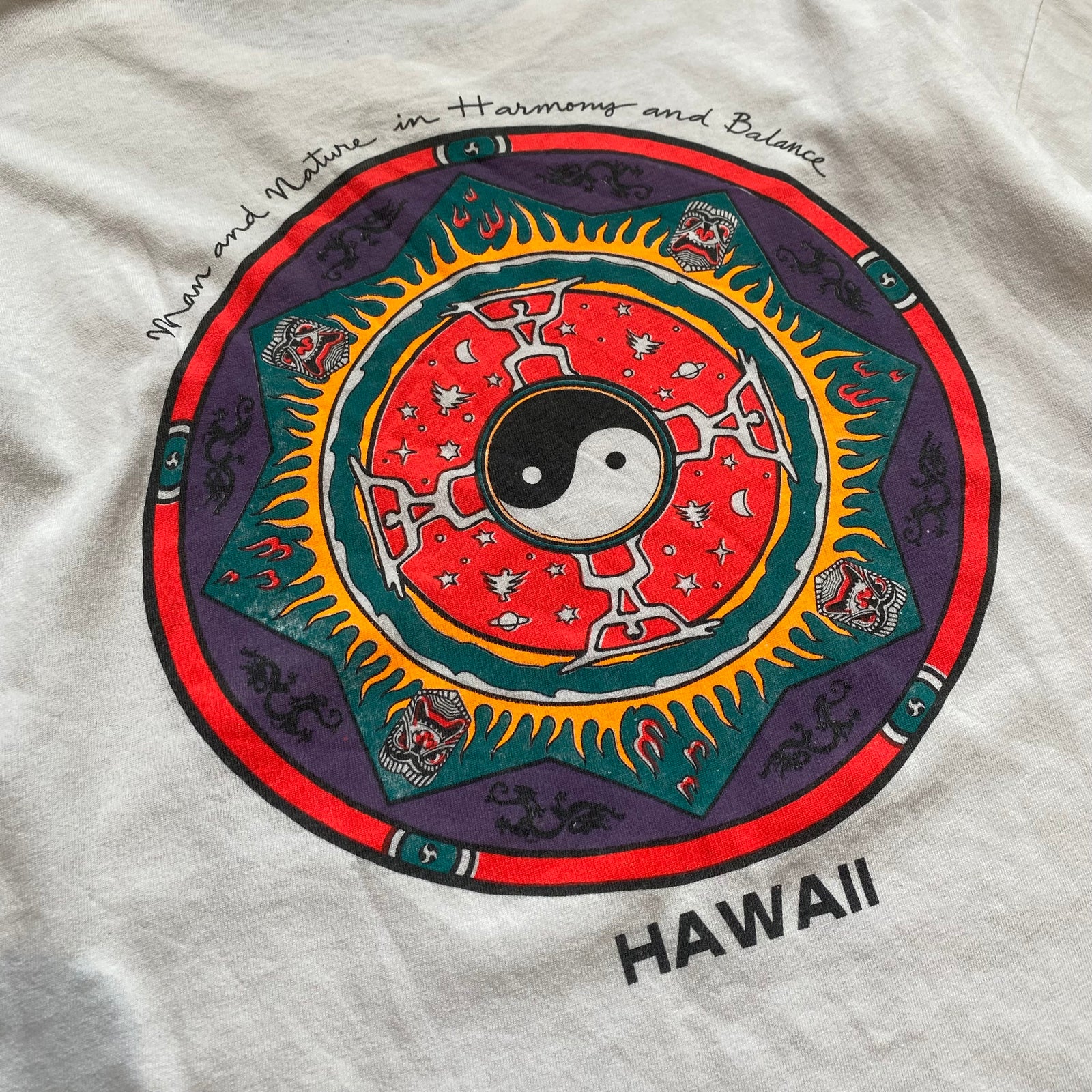 【古着Tシャツ】グッドレギュラー 90s HAWAII 陰陽デザインTシャツ｜ヴィンテージ（古着）専門通販ショップ古着屋Yutori