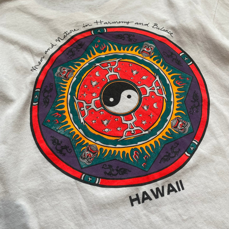 【古着】90s HAWAII 陰陽デザインTシャツ
