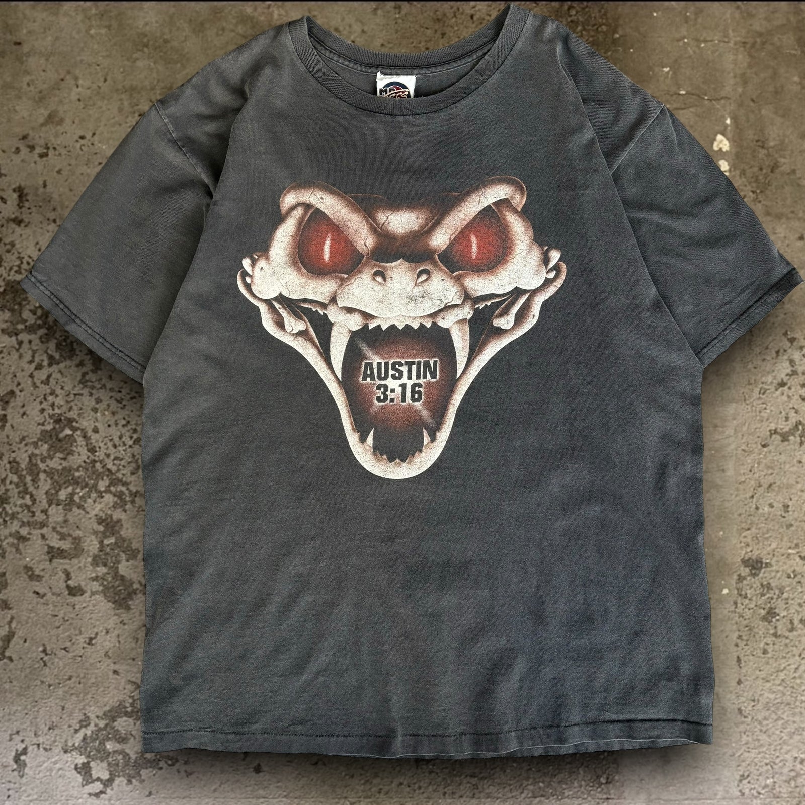 【bodyjah-seign】古着 WWF スカル 「JACKASS!!」 3:16 Austin Cold Stone WWF USA製 00s 古着 Cold Stone トップス