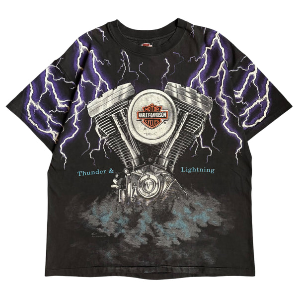 【古着Tシャツ】 90's 企業 Harley-Davidson "Thunder & Lightning"