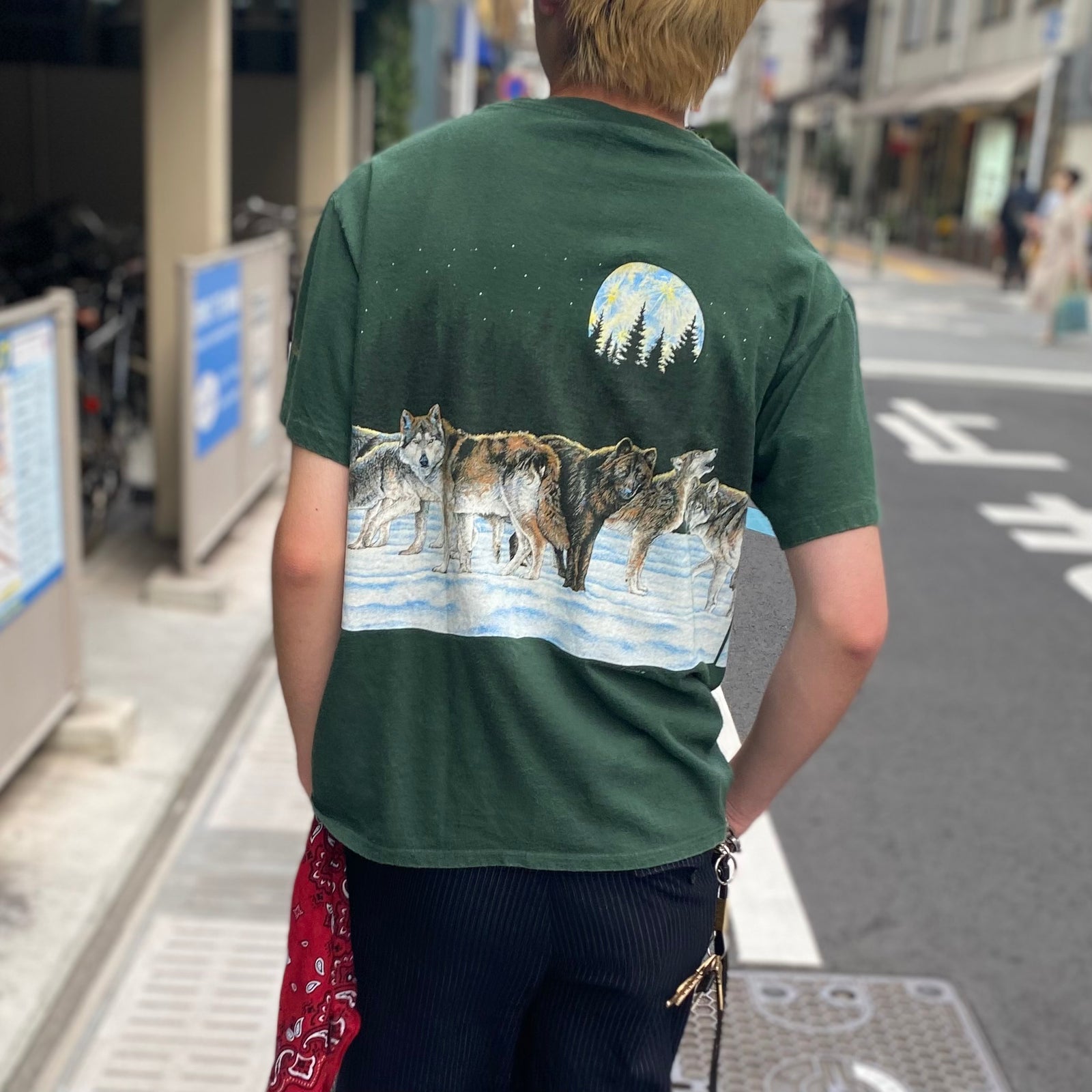 古着Tシャツ】アート 90's HABITAT 狼デザイン｜ヴィンテージ