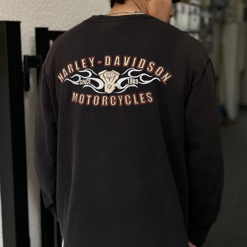 【古着】Harley-Davidson”ヘンリーネックシャツ”