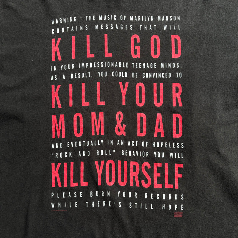 【古着Tシャツ】音楽 Marilyn Manson "KILL GOD KILL YUR MOM & DAD KILL YOURSELF"