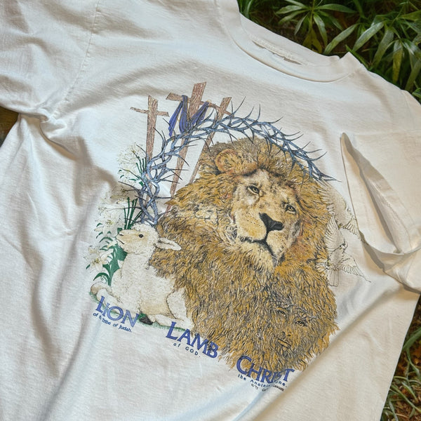 【古着Tシャツ】グッドレギュラー 90s LION LAMB CHRIST