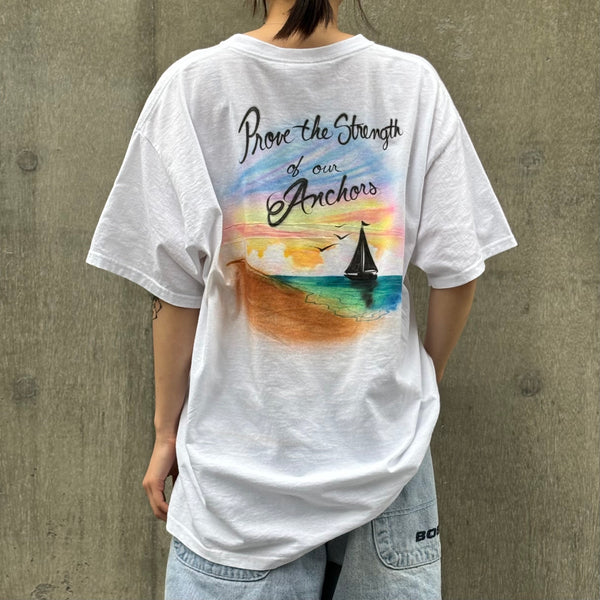 古着【JERZEES】Y2K スプレーアートデザインTシャツ