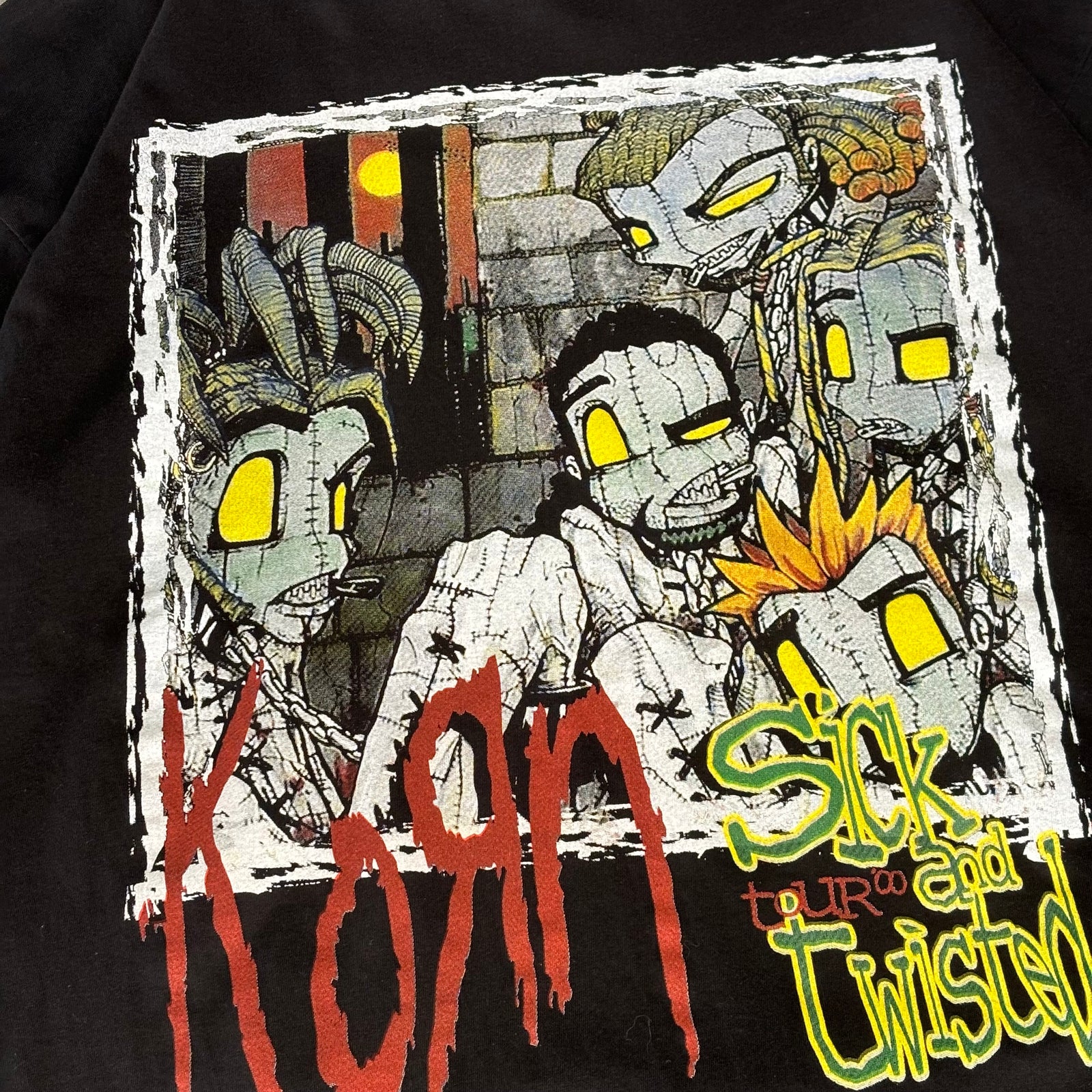 古着CORN−PLAKE Ｔシャツ 　サイズ４Ｌ　傷穴あり　変色あり 古着Tシャツ】音楽 Korn 