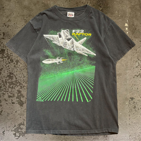 【古着Tシャツ】グッドレギュラー 90s BLACKBURD "F22 RAPTOR"