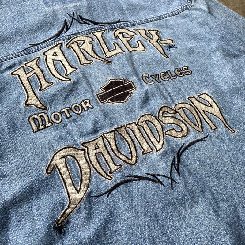 【古着】Harley-Davidson "刺繍デザインシャツ"