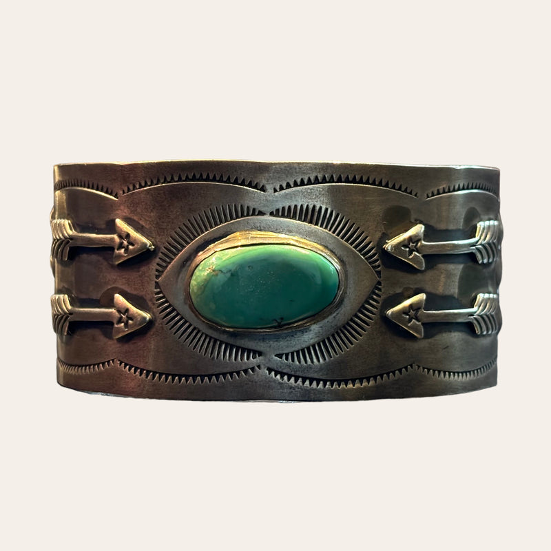 Indian jewelry】ナバホ族 ターコイズ シルバーバングル｜ヴィンテージ